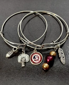 Juego de 3 brazaletes expandibles de alambre plateado de baloncesto FSU con dijes-0022 - Imagen 1 de 7