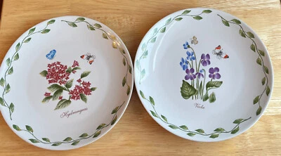 DOS PLATOS DECORATIVOS ROYAL NORFOLK "HIDRASAS" "Viola" Flora MARIPOSAS 8" Foto 1 de 4