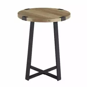 Hecho a mano MDF Top Metal Side End Round Table Decoración para el hogar y la oficina - Imagen 1 de 7