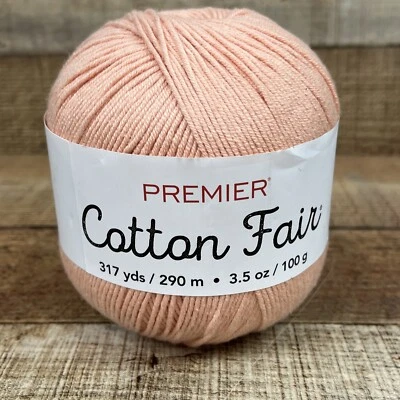 Premier Cotton Fair Solid Knitting Yarn-Coral : Lot of 1 - Image 1 of 4