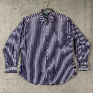 Camisa de vestir Lauren Ralph Lauren para hombre talla XL púrpura a rayas manga larga con botones - Imagen 1 de 11