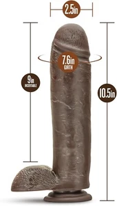 Eden Real Realistic Soft 10.5" Long 2.5" Thick Dildo Cock Suction Cup Sex Toy - Picture 1 of 5
