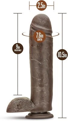 Eden Real Realistic Soft 10.5" Long 2.5" Thick Dildo Cock Suction Cup Sex Toy - Image 1 of 4