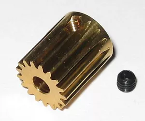 Brass 17 Tooth Gear for 3.17 mm Shafts - 17T - 3.17mm - .125" Pinion Gear - Picture 1 of 5
