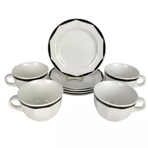 Villeroy & Boch Varia - Schwarz Set 4 Tassen und Snack Dessertteller 6 1/8" - Bild 1 von 11