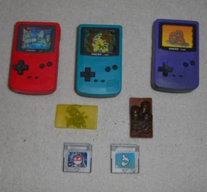 2000 Nintendo Pokémon Gameboy Purple Red Teal Burger King Kids Meal Toys - Bild 1 von 3