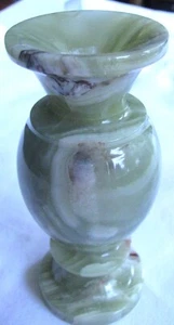 Vintage Light Green Marble Stoneware Small Bud Vase.   4  1/4"  x  1  3/4" - Picture 1 of 3
