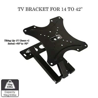 Swivel TV Wall Bracket Mount For 10 15 25 32 40 42 Inch 3D LCD LED Plasma UK - Image 1 of 4