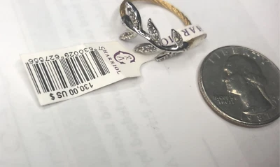 Anillo Hoja Damas Anillo 6 3/4 Laetitia Plata Topacio Acero Inoxidable Foto 1 de 3