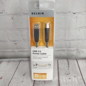 Belkin USB 2.0 Computer Printer Cable Black 10ft USB-A to USB-B - Picture 1 of 4