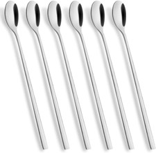 Confezione Da 6 Cucchiai Latte Manico Lungo in Acciaio Inox Miscelazione Ice Cre