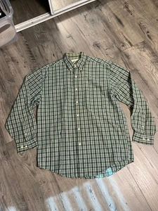 Eddie Bauer Men's Green Blue Plaid Cotton Dress Shirt Size Small - Picture 1 of 3