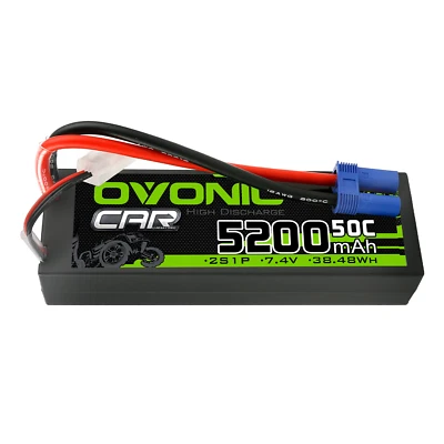 Ovonic 7.4V 50C 5200mAh 2S LiPo Akku EC5 Für RC Auto 1/10 ARRMA Losi LKW  - Bild 1 von 4
