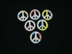 6 PRIMITIVE ANTIQUE CUTTER QUILT PEACE SIGNS! WOW!! Scrapbooking! Applique! - Picture 1 of 1