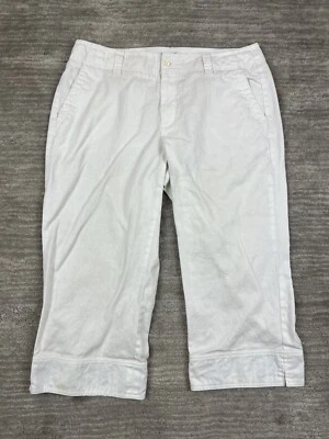 Dockers Pants Women 14P White Capri Nouveau Fit Ramie Cotton Casual - Image 1 of 4