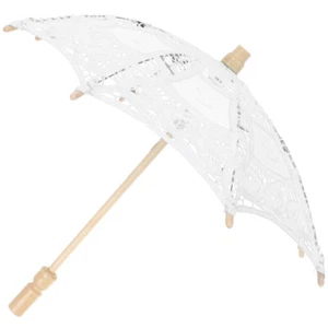 Children's Wooden Handle Umbrella Bride Baby Photography Prop Kids Umbrellas - Picture 1 of 12