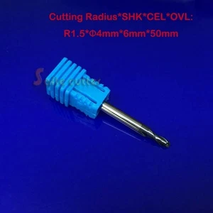 2F Dos Flautas Bolas de Carburo Nariz Fresos CNC Router Broca SHK 4mm R1.5*D4*50 HRC55 - Imagen 1 de 1