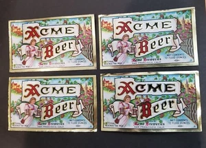 4 UNBENUTZTE IRTP ACME FOLIE BIERFLASCHENETIKETTEN, SAN FRANCISCO, KALIFORNIEN. - Bild 1 von 1