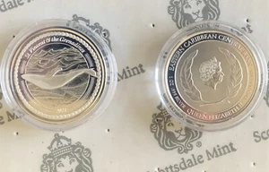 Pair of 2021 St. Vincent & The Grenadines 1 oz Silver Humpback Whale Coins - Picture 1 of 9
