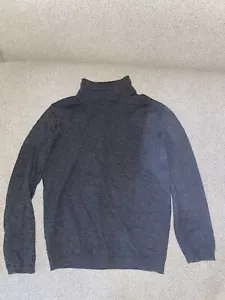 Zara Boys Grey Cotton Turtleneck Sweater Size 8 - Picture 1 of 3