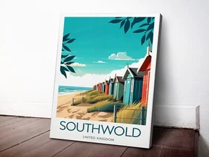 Uk, Southwold Traditional 40x50cm Stretched Travel Canvas Wall Art Print - Picture 1 of 3