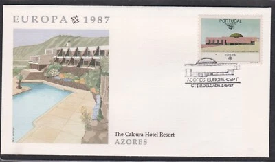 PORTUGAL AZORES 1987 FLEETWOOD FIRST DAY COVER EUROPA ARCHITECTURE CACHET - Image 1 of 2