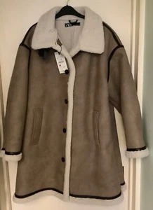 Zara Double-Faced Shearling Coat with Buttons size XL - Picture 1 of 2