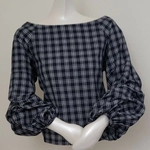 JOA Los Angeles Blue /White Cotton Stripe Crop Top Size Medium - Picture 1 of 1