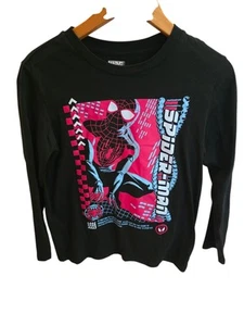Marvel Comics Spiderman Kids Large (14/16) Black Long Sleeve - Picture 1 of 4