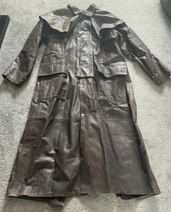Hidepark Leather Men's Long Duster Trench Coat - Horse Riding - Brown - Size XL. - Picture 1 of 24