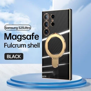 Für Samsung Galaxy S25 Ultra/S25 FE/S24 Beschichtung TPU Mag Safe Hülle mit Metall Ständer - Bild 1 von 18