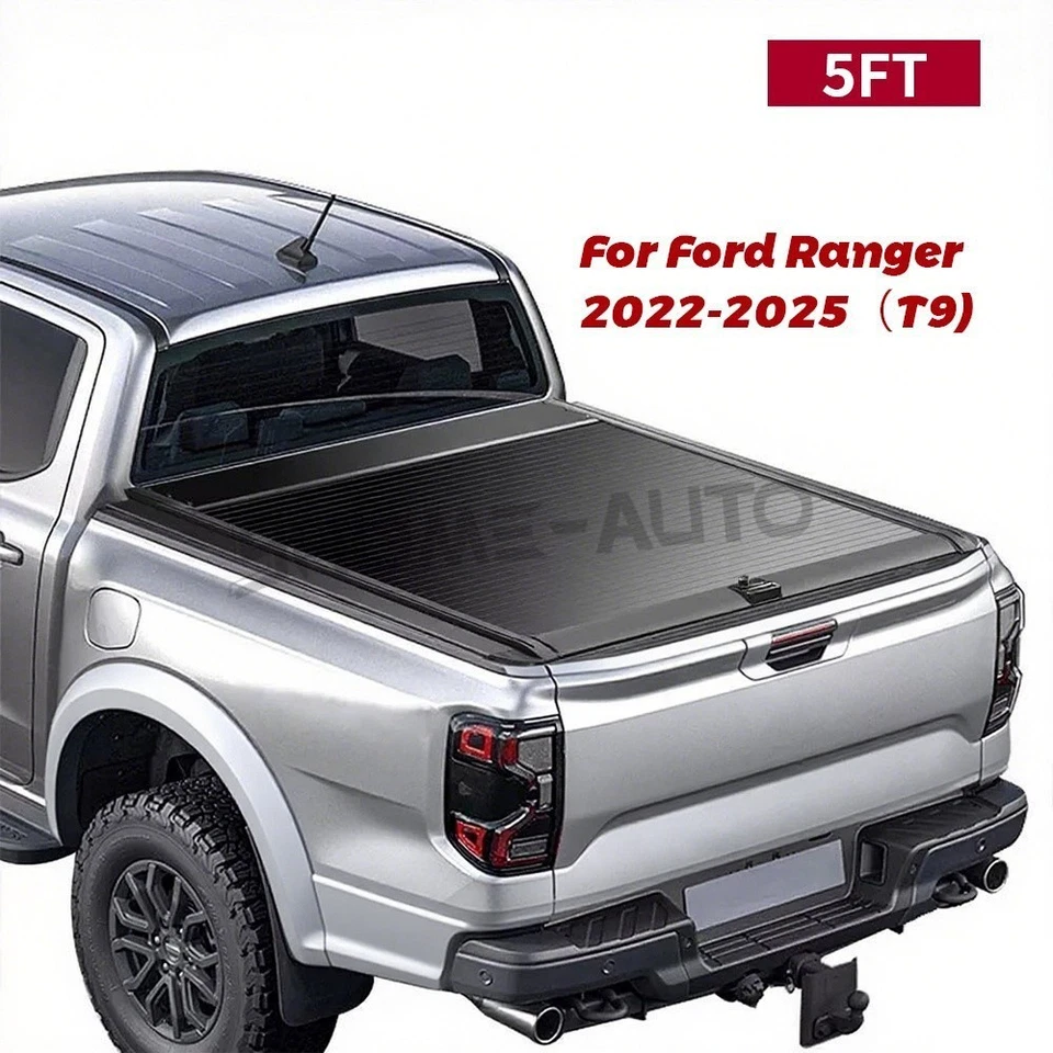 5FT Retractable Truck Bed Tonneau Cover Aluminum For 2022-2025 Ford Ranger - Image 1 of 4