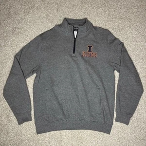University of Illinois Pullover Gr. Large 1/4 Zip Colosseum grau Pulli - Bild 1 von 9