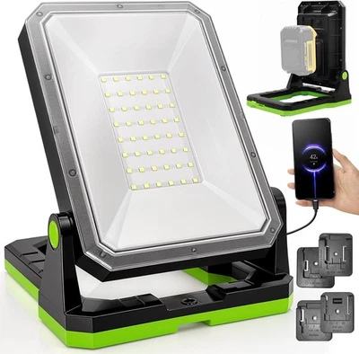 LED Akku Baustrahler 3000lm 18-20V magnetisch 3 Modi für Bosch Makita DeWalt USB - Bild 1 von 4