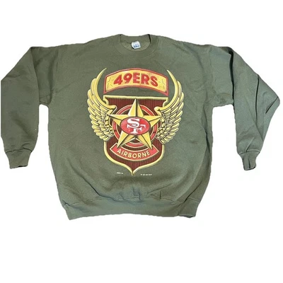 Винтажный 1993 Salem Sportswear Crewneck толстовка SAN FRANCISCO 49ers воздушно-десантных - XL - Изображение 1 из 4