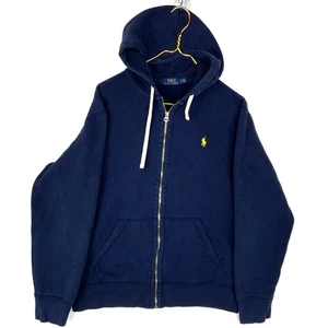 Vintage Polo Ralph Lauren Sweatshirt Hoodie Size Large Blue Full Zip - Picture 1 of 4