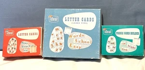 Vtg 3 Sets Ideal School Supply Letter Cards Sm. Med. Letters Plus Phonic Word - Picture 1 of 8