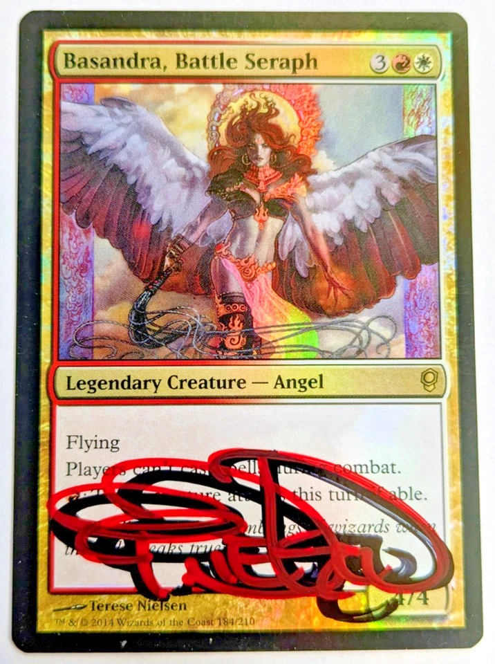 MTG FOIL Basandra, Battle Seraph SHADOW SIGNED BY TERESE NIELSEN - Image 1 of 2
