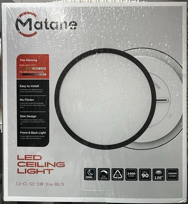 Matane 12”LED FMount CeilingLight, 24W 2400L - Image 1 of 2