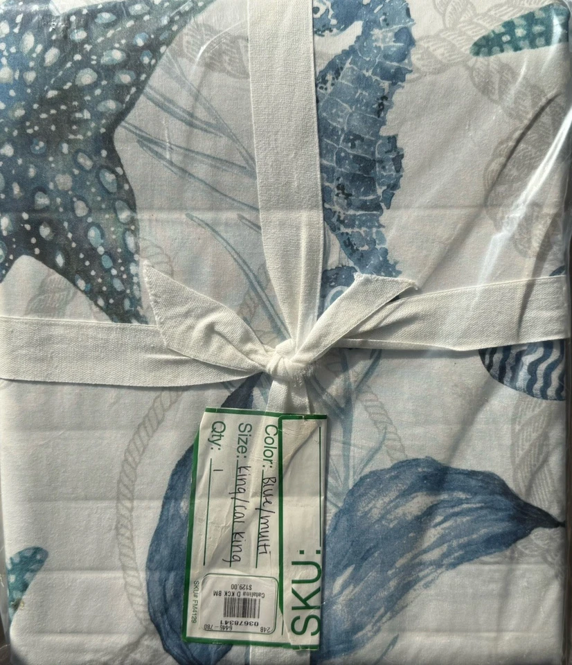 Pottery Barn Catalina Coastal Duvet Cover - King / Cal - New - Image 1 of 2