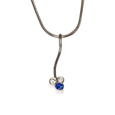 Colgante burbuja de diamantes y zafiros canadienses - oro blanco de 18 k Foto 1 de 4