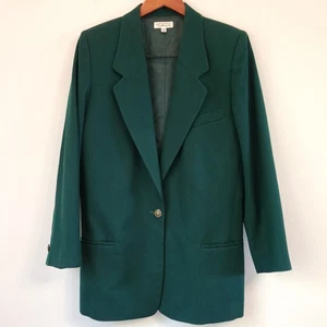 Blazer lana Talbots vintage verde bosco bottoni donna 12 made in USA Academia - Foto 1 di 22