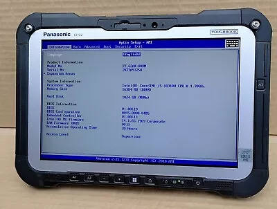 Panasonic Toughbook FZ-G2 - i5-10310U - 1TB SSD - 16GB - Barcode Scanner - 20h! - Image 1 of 4