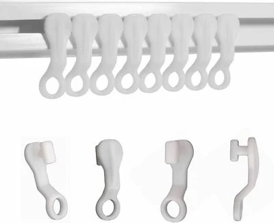 Strong White Curtain Track Glide Runner Glider Hook Swish Suited Railing Plastic - Image 1 of 4