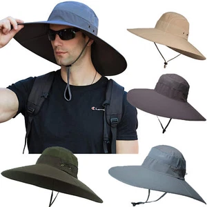Unisex Fischerhut mit breiter Krempe Booine Hüte Sonne UV Schutz Angeln Outdoor Caps - Bild 1 von 71
