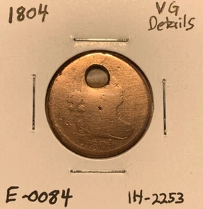 1804 Half Cent (VG Details) ~ Draped Bust ~ 1/2 Cent ~ Copper U.S. Coin ~ 1H2253 - Picture 1 of 3