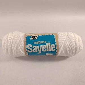 Vintage SAYELLE Natura Yarn 4oz 4 Ply Worsted White Acrylic Mothproof - Picture 1 of 3