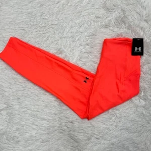 Under Armour UA Ankle Leggings Size S Small Orange Pocket Compression New NWT - Picture 1 of 12