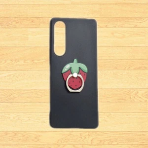 For Sony Xperia 1 V II 5 8 10 III IV VI 3D Strawberry Holder Soft TPU Case Cover - Picture 1 of 4