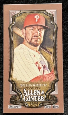 2024 Topps Allen & Ginter - Gold Border Mini - Kyle Schwarber - #306 - SP - Image 1 of 2